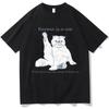 Karma Is A Cat Its Graphic Print T Shirt Unisex Women Casual Cute Cotton T Shirts Oversized Couples Short Sleeve Streetwear Gifts