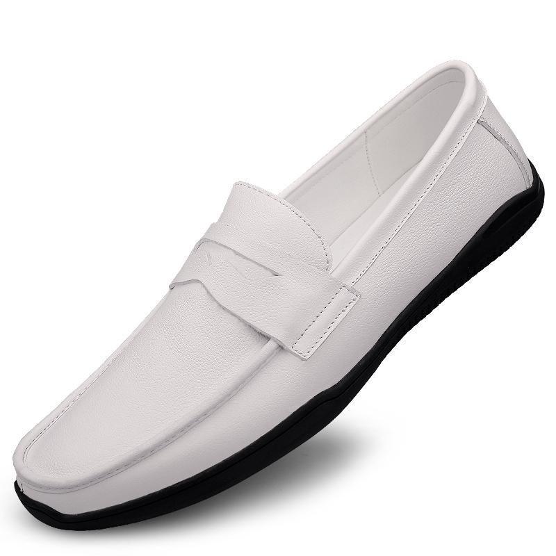Herren Halbschuhe Bequeme Flache Freizeitschuhe Herren Sommer Atmungsaktive Slip-On Weiche Leder Fahrschuhe Mokassins Zapatos de hombre