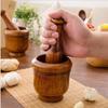 Wooden Grinding Bowl Manual Spice Crusher Kitchen Gadget Mortar Pestle Set  Seasoning