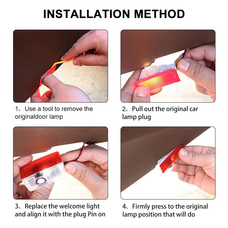 2pcs/Set HD Led Welcome Light Car Door Projector Lamps Car Accessories For Mercedes Benz C63 W117 Cla45 W205 W212 E63 W207 W176 A45 X156 Gla45 AMG