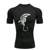 Black Dragon Pattern  Men's Sports T-shirt Training Fitness Compression Workout T-Shirt