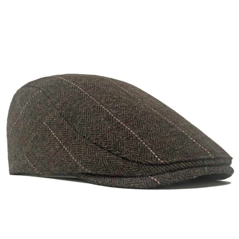 Autumn Winter Beret Men's Warm Cap British Style Forward Cap Herringbone Colorful Newsboy Cap Driver Ivy Hat