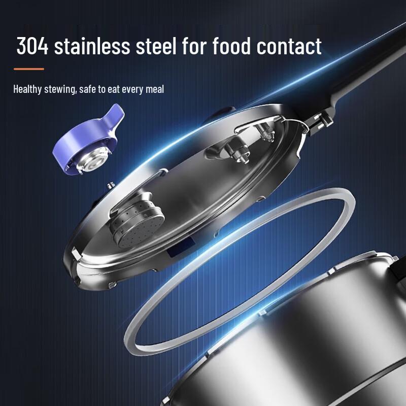 SUPOR 304 Stainless Steel Multi-functional Pressure Cooker with Steamer Rack