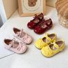 Girls Small Leather Shoes 2025 Spring and Autumn Korean Version of Baby Girl Soft-soled Butterfly Shoes Princess Shoes Shallow Mouth Velcro Single Sho