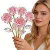 Preserved Roses Pink Artificial For Holiday Gift Romantic Home Decor Timeless Beauty