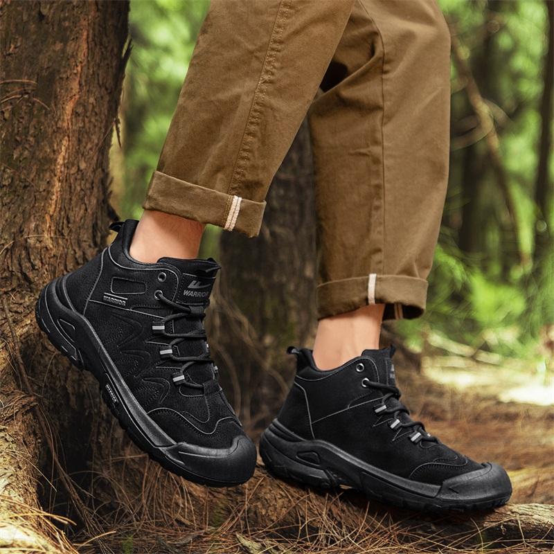 Warrior High-Top Hiking Shoes Casual Sports Fashion Versatile Daily Commuting Slip-Resistant Durable Fit Men Hiking Shoes WXP(WZ)-250501