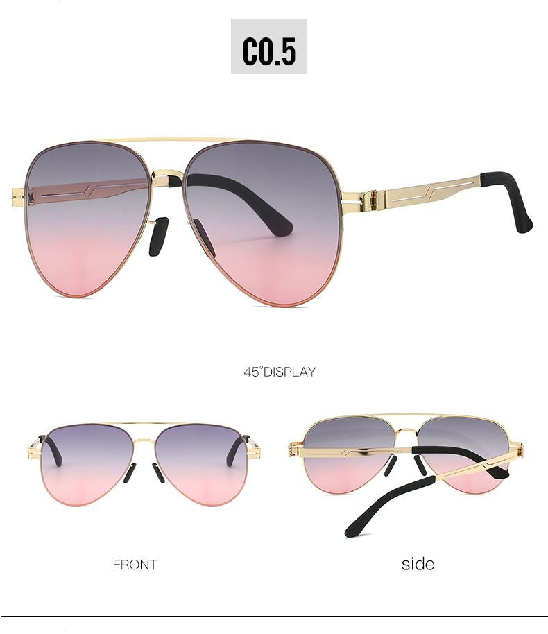 Classic Big Frame Pilot Sunglasses for Men UV400 Anti-reflective Gradient Lens Fashion Design