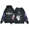 Anime Jujutsu Kaisen Satoru Gojo Cool grafiskt tryckt huvtröja män Dam Tvättade bomullshuvtröjor Casual Lös tröja Pullover