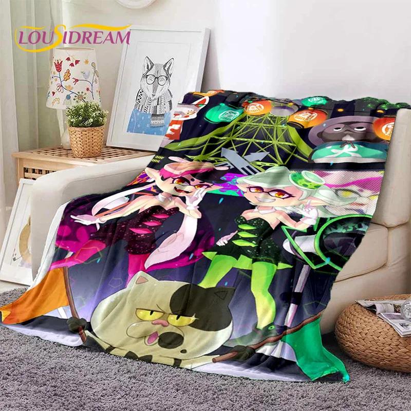 Splatoon3 PC Gamer Cartoon Game Soft Flannel Blanket for Beds Bedroom Sofa Picnic,Throw Blanket for Cover Outdoors Leisure Gift