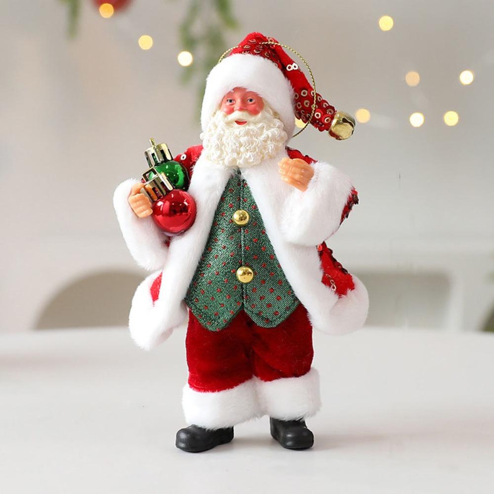 3D Xmas Tree Ornament Standing Posture Creative Santa Claus Figurine Cute Cartoon Christmas Home Decorations Office Decor