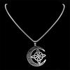 Collane Celtiche Irlandesi Nodo a Falce Acciaio Inossidabile Amuleto Luna Strega Collana a Catena di Protezione Zircone collier luna N8145S1
