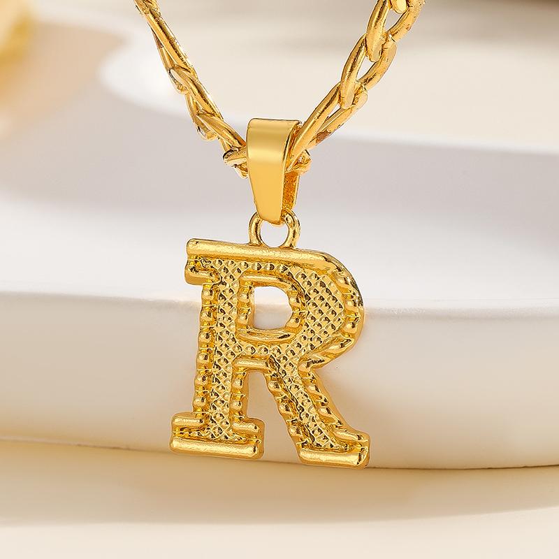 26 Letters Necklace Fashion Gold A-Z Letter Pendant Necklace Versatile Jewelry