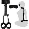 BDSM Fesseln Hals bis Handgelenk Bondage Set - Handschellen hinter dem Rücken Halsband mit Augenbinde Verstellbares Bondage Set Bett SM Spiele Spiel Sexspielzeug für Paare