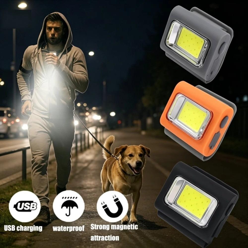 Waterproof LED Safety Lights Silicone Magnetic Emergency Light Portable Run Light Camping