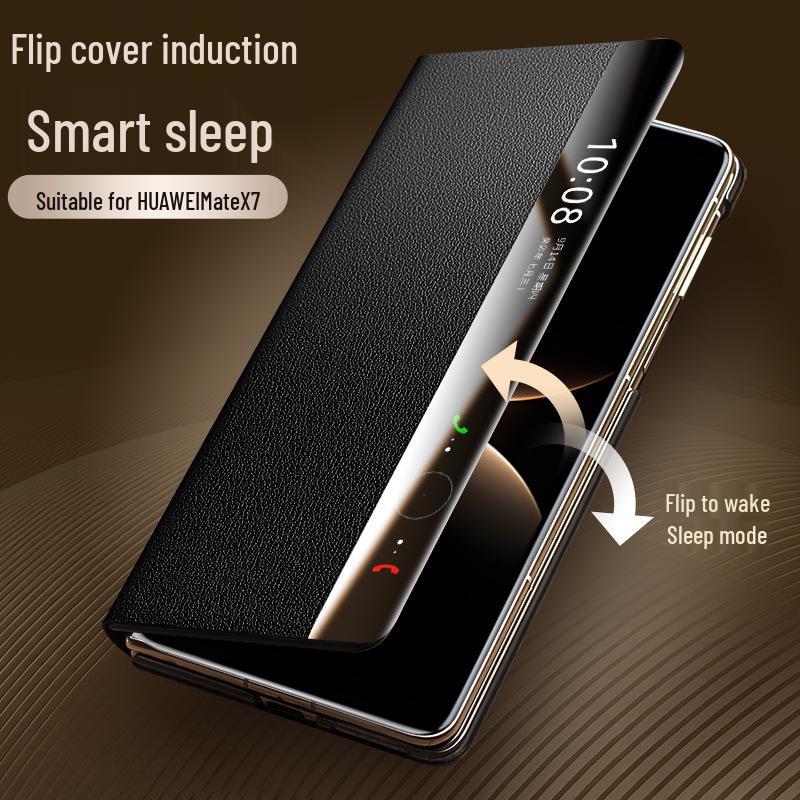Qiali Oryginalne Skórzane Etui z Klapką Kolekcjonerska Edycja Huawei Mate X7