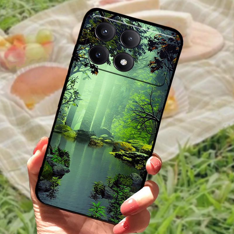 For Xiaomi Poco X6 Case Cover Poco X 6 X6 Pro 5G Silicone Soft Marble Black Bumper Funda Coque for Xiaomi Poco X6 Pro Protective