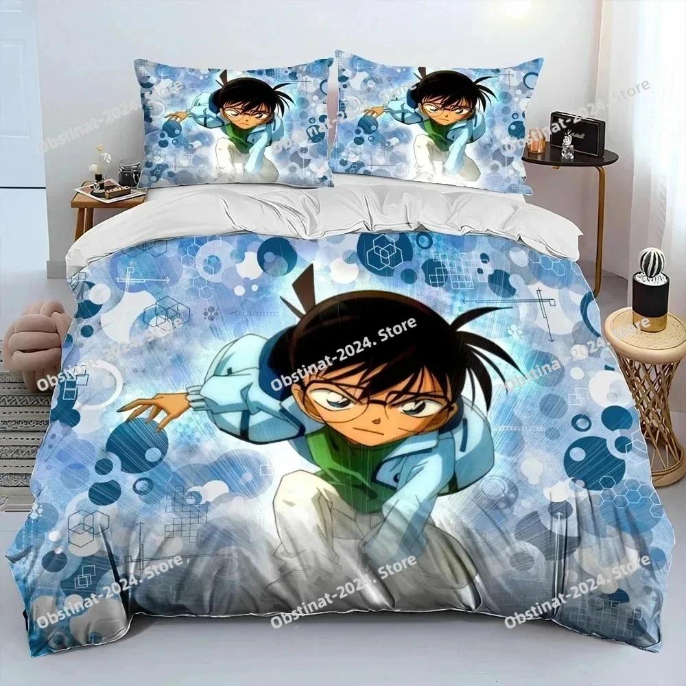 Detective C-Conan Cartoon Bedding Set Printed Bed Set With Pillowcase Bed Duvet Cover Soft Single Double Queen Super King Size