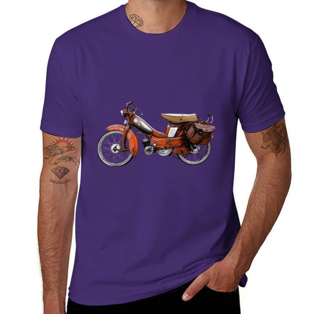 Vintage French Motobecane Moped . T-Shirt Customs Sublime Funnys Korean Fashion Mens Funny T Shirts