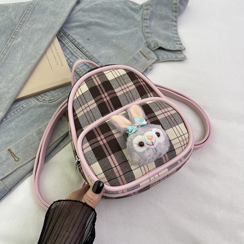 Shelliemay Duffy Simple Plaid Lightweight Canvas Bag For Daily Use And Student Commuting