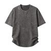 2026 Summer Men High Street Retro Washed Cotton Tops Tees Men Short Sleeve Oversized Y2K Tshirts Men Black Tie-Dye T-Shirt