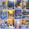 DIY Schneelandschaft 5D Diamant Malerei voller Runde Bohrer Winter Landschaft Diamant Stickerei Mosaik Strass Home Decor Geschenk