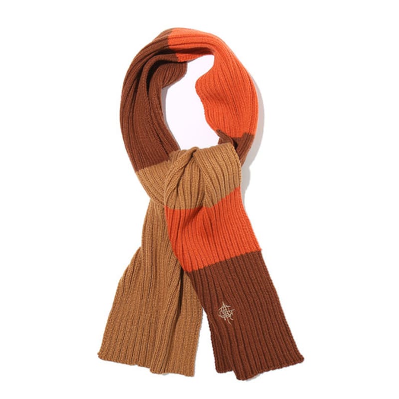 ogarp Stripe Knit Muffler Brown
