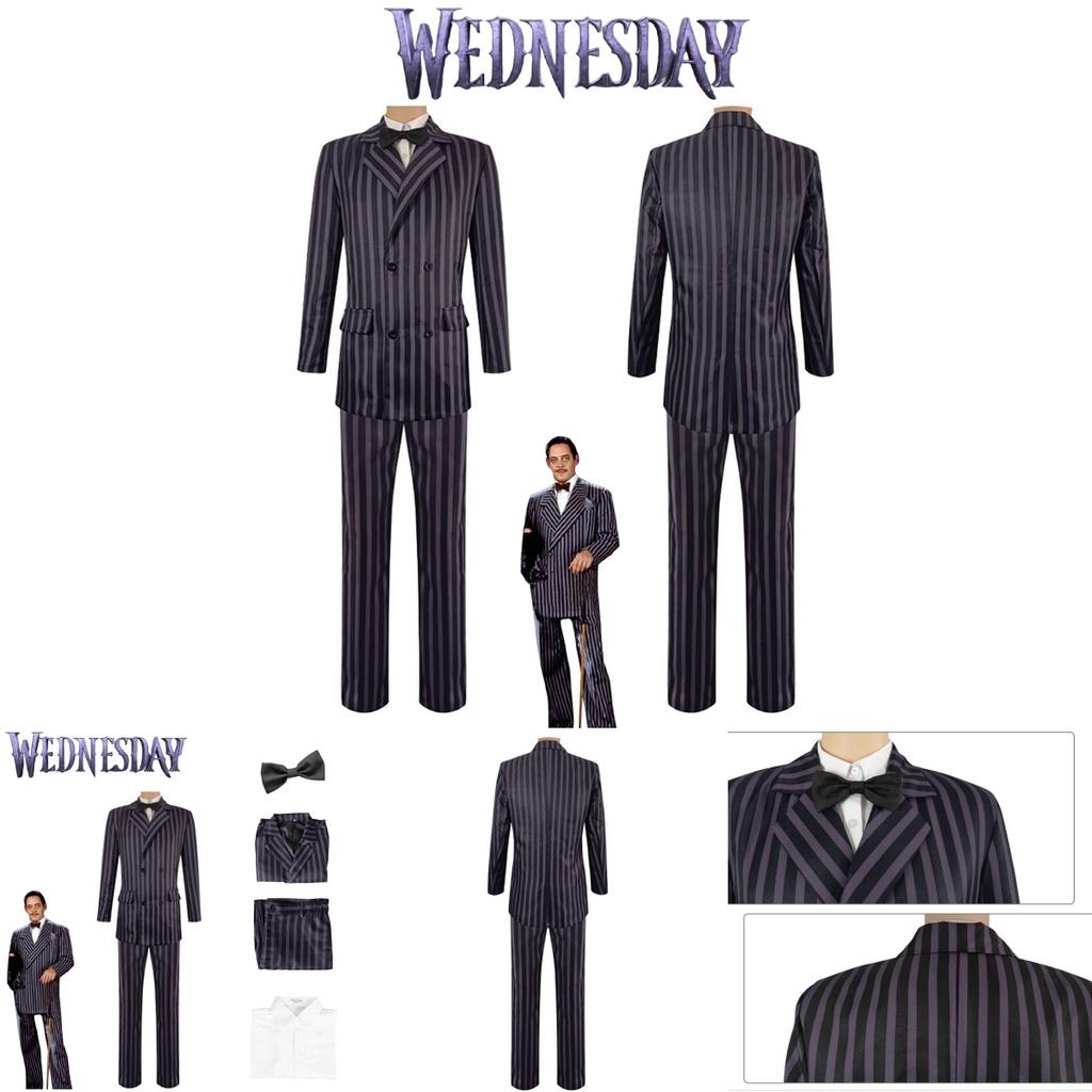 Gomez Addams Cosplay Costume From The Addams Family Halloween Outfit Suit