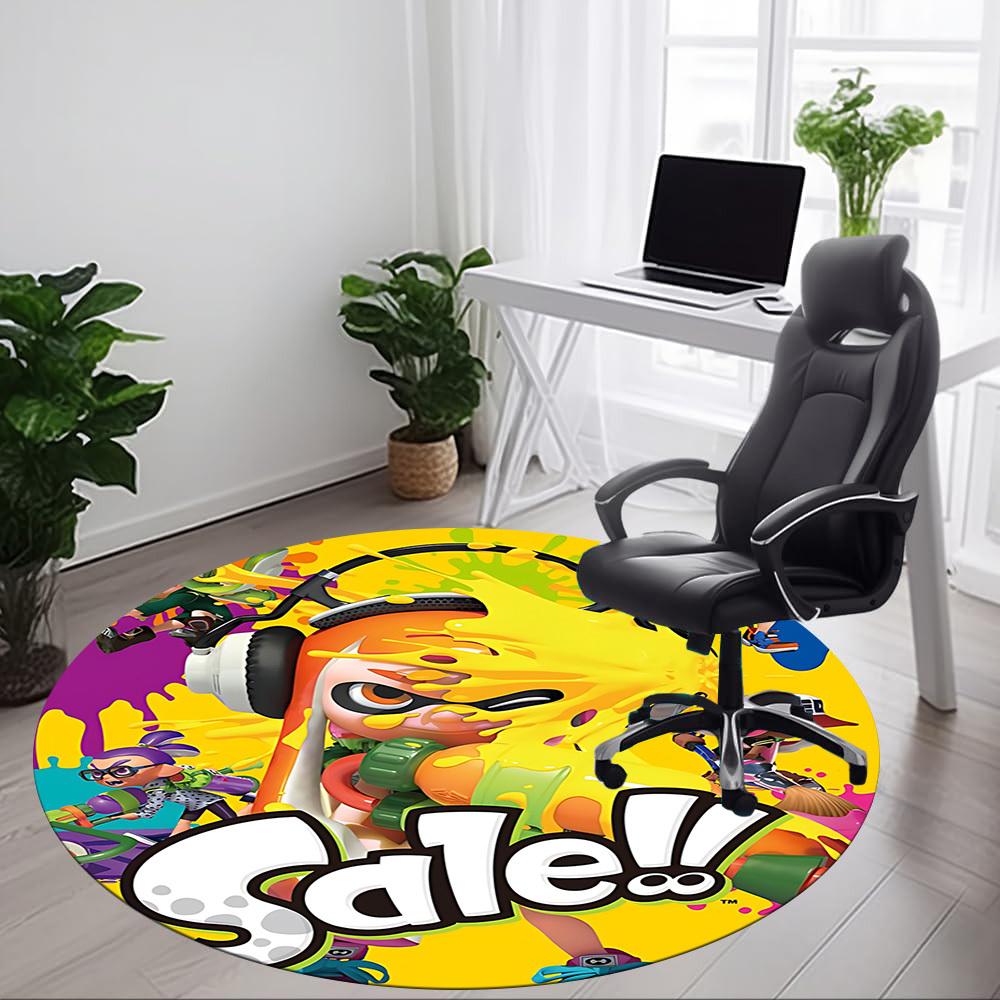 1pc Splatoon Office Round Area Rug, Under Office Chairs Bedroom Living Room Home Decor, Room Decoa1016282