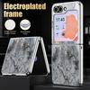 Colorful Marble Case For Samsung Z Flip 8 7 6 5 Luxury Plating Leather Skin Folding Phone Cover For Galaxy Z Flip8 Flip7 Flip6