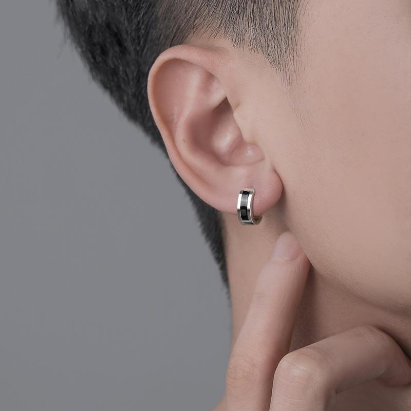 Vintage Hip Hop Punk Black Copper Hoop Earrings for Women and Men