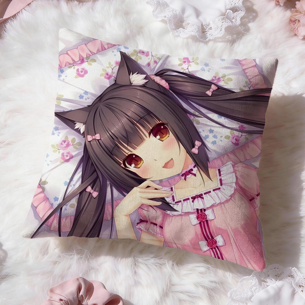 Süßes Spiel n-Nekopara Kissenbezug Premium Komfort Wendbarer Kissenbezug -Zwei-in-Eins-Design für jeden Raum & Autoinnenraum