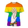 Summer Happy Pride Day Rainbow 3D Printed T-shirt Short Sleeve T-shirt Casual Harajuku Y2K Style Clothing