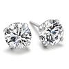 Luxury Silver Color Women Stud Earrings Fashion High Quality Round Zircon A Pair Earring For Women Girl Jewelry Festival Gifts