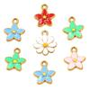 Gold Enamel Flower Pendant Charm for DIY Necklaces & Bracelets