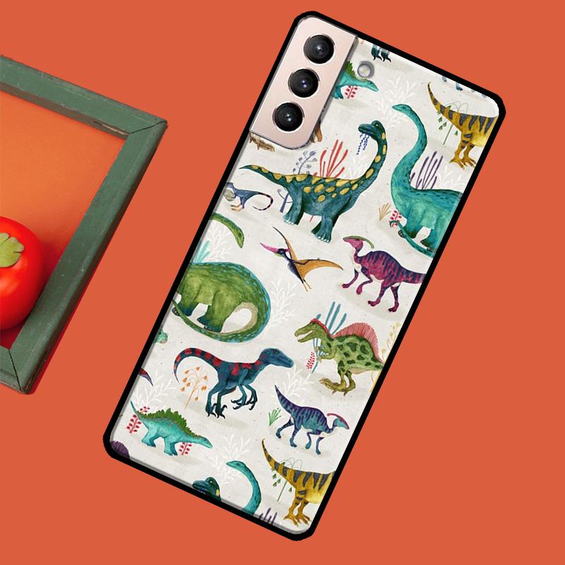 Süße Dino Dinosaurier Hülle Für Samsung Galaxy S23 S21 Ultra S20 FE S8 S9 S10 Note 10 Plus Note 20 S22 Ultra Hülle