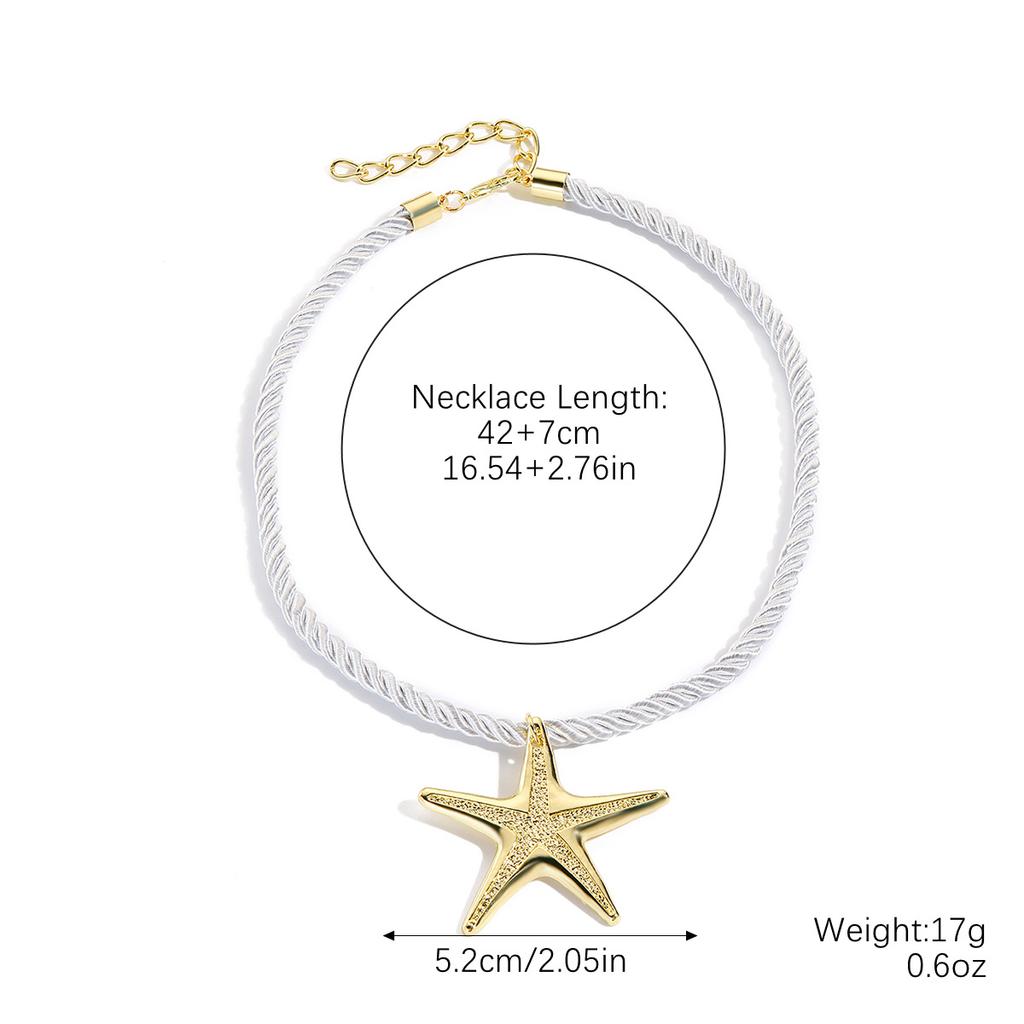 Necklace for Women Jewelry Geometric Starfish Shell Alloy Pendant Necklace Niche Design Ocean Style Necklace Beautiful Elegant Necklace for Her