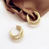 Boucles d'oreilles Anneaux Doubles Or Mat, Argent 925 BLS114