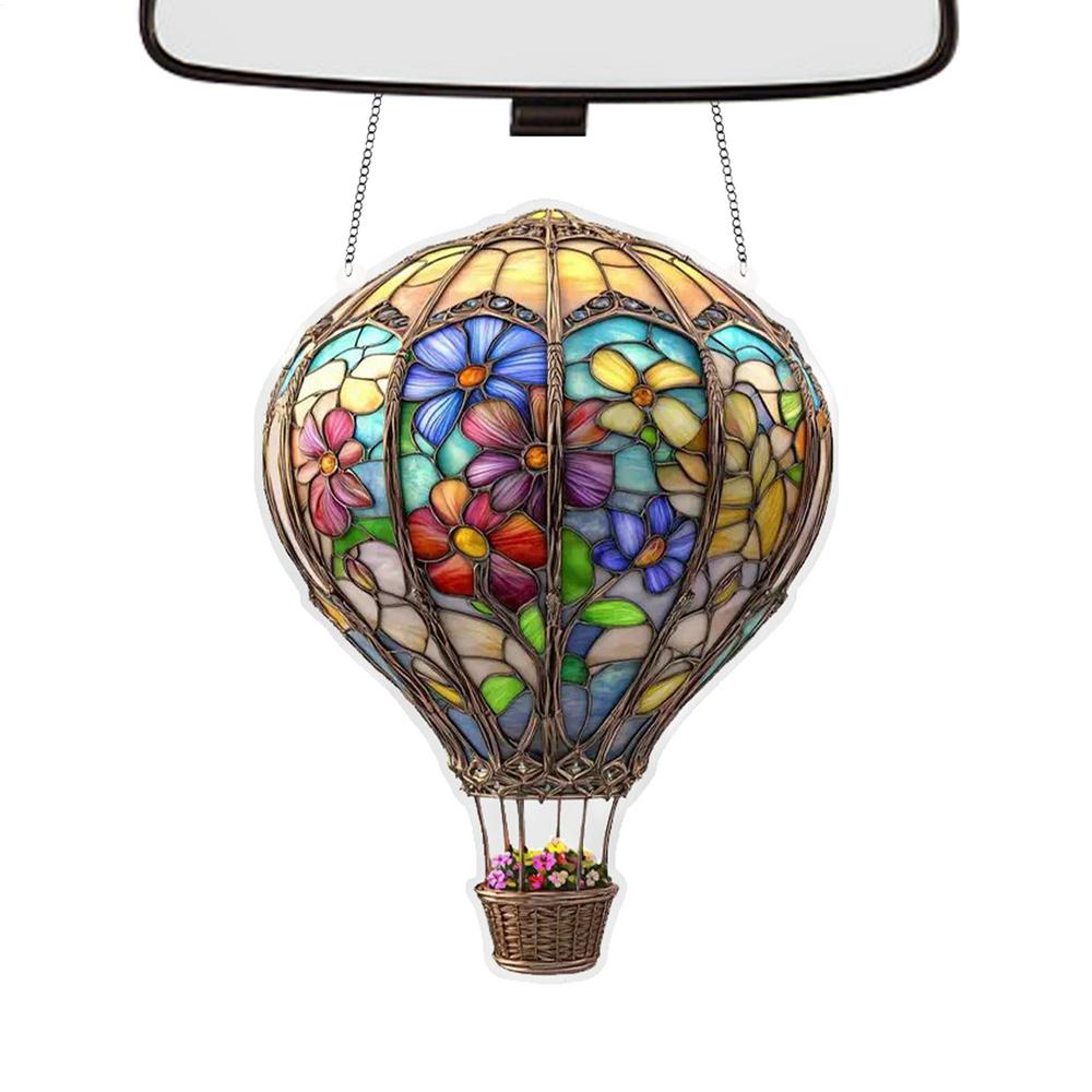 Heißluftballon Deko 2D Acryl Ballon Anhänger für Außen Wetterfest Charm Dekoration für Haus Garten Terrassentür Hochzeit