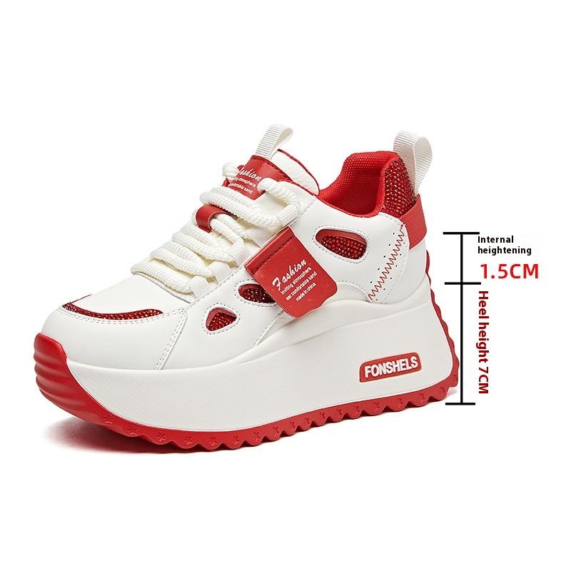 Women's 8cm Height Increase Forrest Gump Shoes Autumn and Winter Thick-soled Casual All-match Sports All-match Daddy Shoes