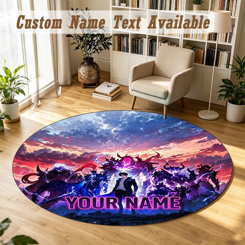 Rond Vloerkleed Gepersonaliseerde NaamSolo Leveling Patroon Antislip Tapijt Huis Vloer Decor