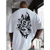 T-shirt Rotonda Stampata Davanti e Dietro, Taglia Europea, Creativa, Pura, Trendy e alla Moda, Maniche Corte per l'Estate, Top Casual per Tutti i Giorni