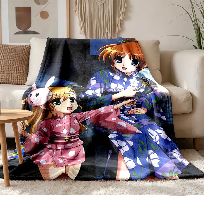 Magical Girl Nanoha Soft and comfortable flannel Suitable for sofas living rooms outdoor camping travel and also makes a great anniversary gif