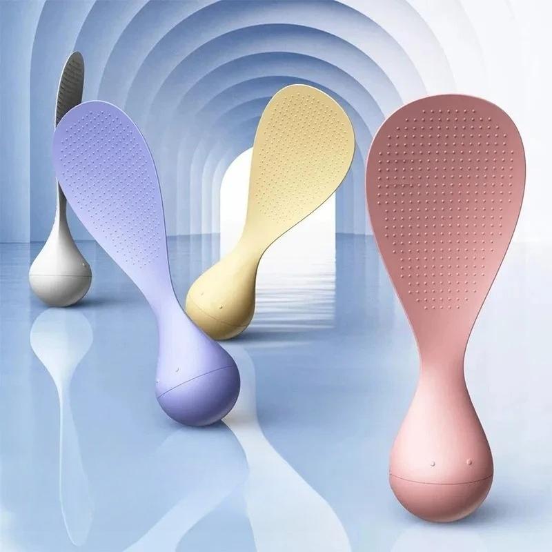 Food Grade Silicone Tumbler Rice Spoon Non Stick Standing Rice Spoon Scooper Home Heat Resistant Rice Cooker Kitchen Accessories