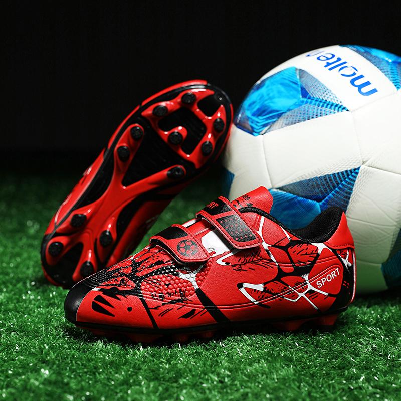Chaussures de Football pour enfants, clous pour jeunes, solides, Double bâton magique, chaussures d'entraînement, bottes de Football pour enfants