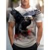 Men's T-shirt 3D Eagle Print Short Sleeve T-shirt Daily Wear Hip Hop Print Casual Round Neck T-shirt 2026 New Year Gift