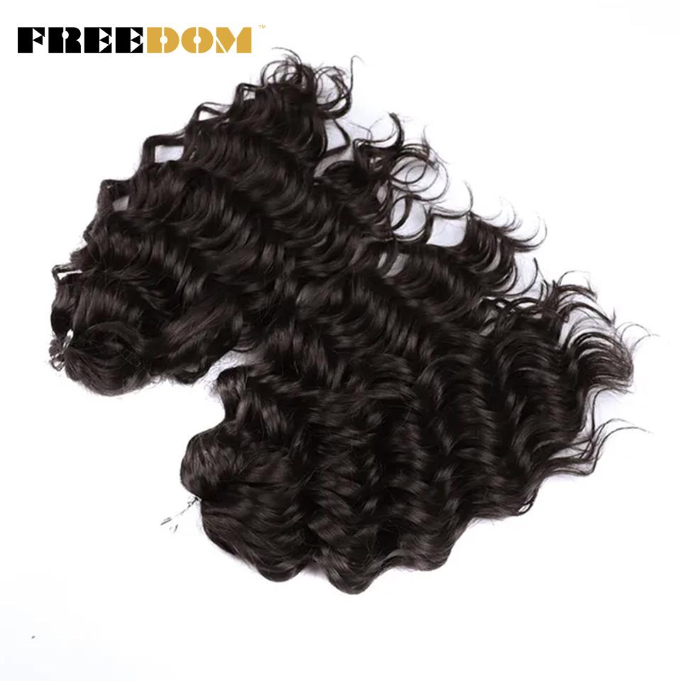 FREEDOM Deep Wavy Twist Crochet Hair Synthetic Jessica Curly Hair Crochet Braids Ombre Brown 10 Inches Braiding Hair Extensions