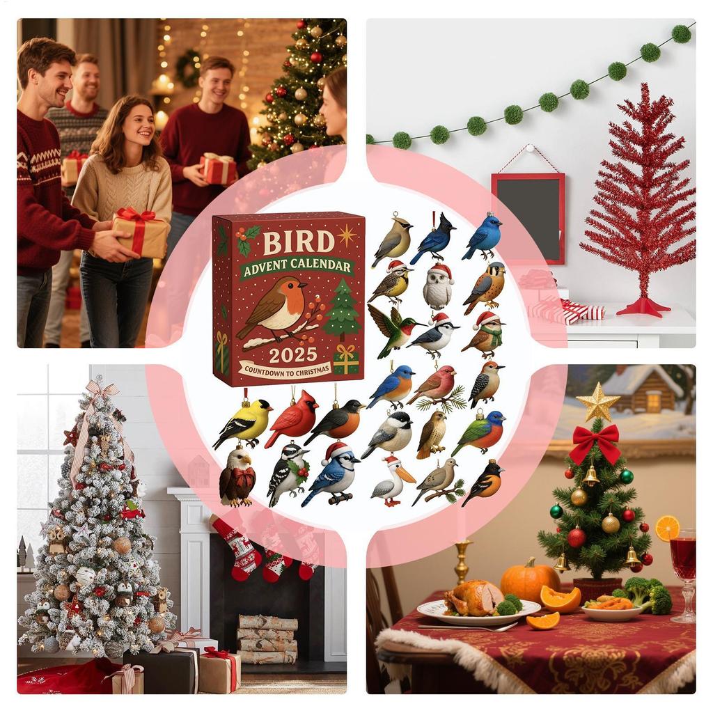 24 Days Christmas Bird Advent Calendar Countdown Calendar Collectibles Christmas Advent Calendar Christmas Party Decoration 2D