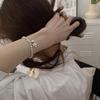 925 Sterling Silver Letter Ball Beads Elastic Chain Bracelet For Women Simple Korea Hand Jewelry
