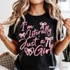 I'm Literally Just a Girl T-and Kids Tshirt, Trendy White and Black Coquette Bow Tee for Girly Aesthetics
