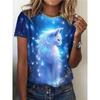 Camisetas de Verão Estampa 3D Mulheres Streetwear Animal Casual Moda Y2k Camiseta Manga Curta Gola O Tees Tops Roupas